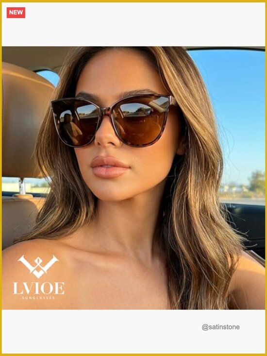 Polarized UV400 Cat Eye Oversized Sunglasses